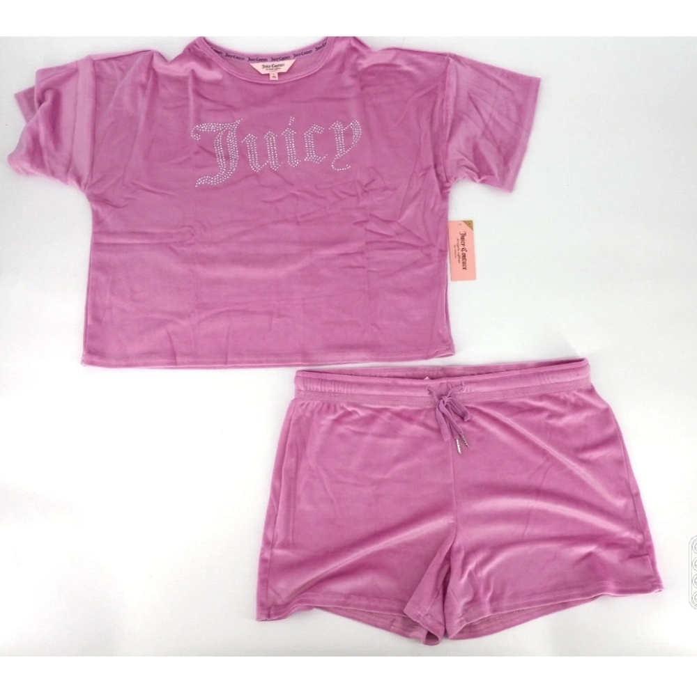 Juicy Couture 2pc Pajama Short & Shirt Set Lavender Sleepwear
